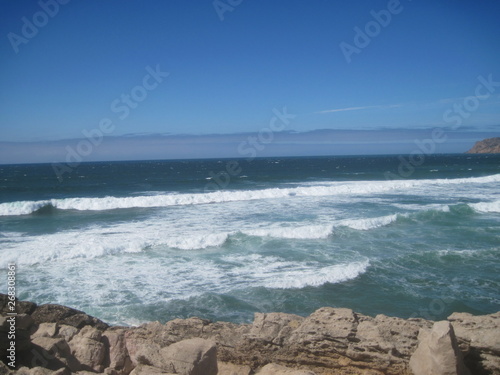 Scenic view with ocean waves