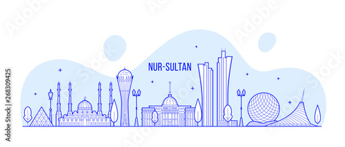 Nur-Sultan Astana skyline Kazakhstan city a vector