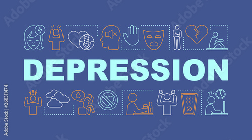 Depression word concepts banner