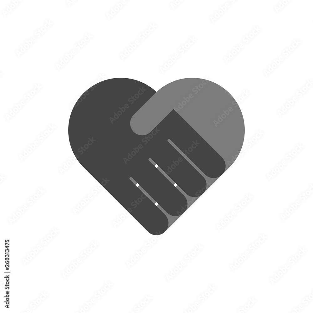 Handshake heart icon symbol. Vector eps10 Handshake heart icon symbol. Vector eps10