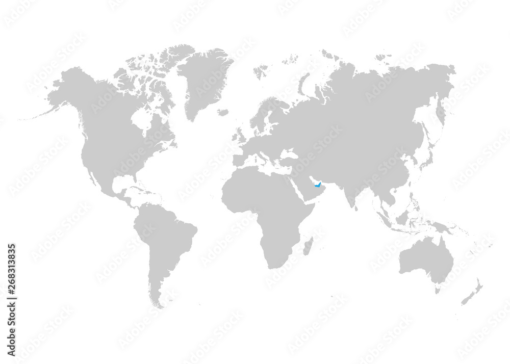 OAE map is highlighted in blue on the world map