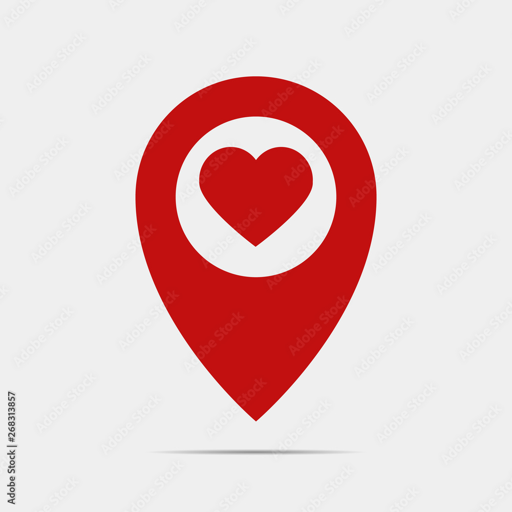 Fototapeta premium Pointer gps map with heart