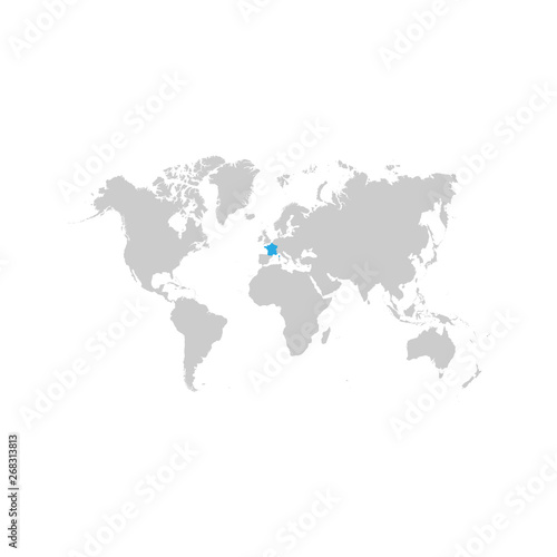France map is highlighted in blue on the world map
