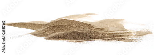 Desert sand pile, dune isolated on white background photo