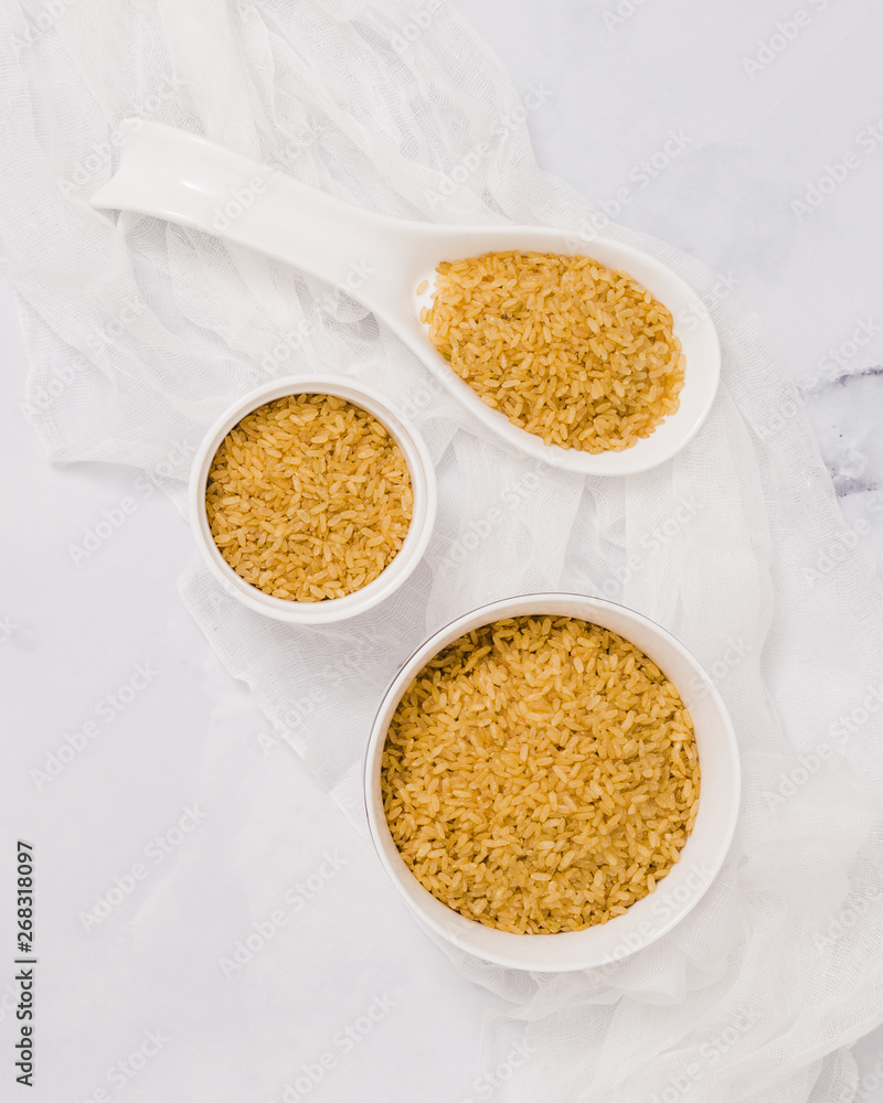 Flat lay rice composition Flat lay rice composition
