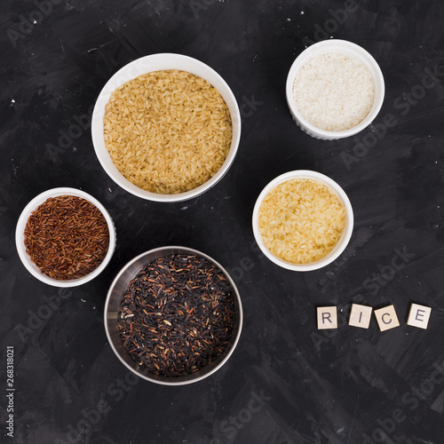 Flat lay rice composition