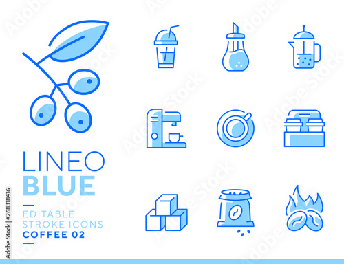 Lineo Blue - coffee line icons