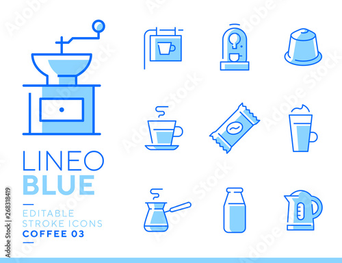 Lineo Blue - coffee line icons