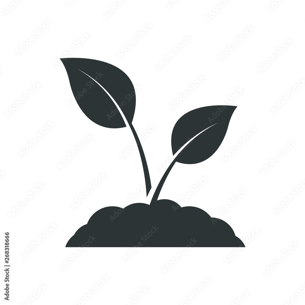 Seedling icon. Plant symbol. Sprout sign. Vector icon. Seedling icon. Plant symbol. Sprout sign. Vector icon.