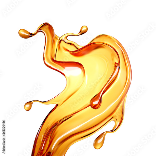 Orange juice splash. 3d illustration, 3d rendering.