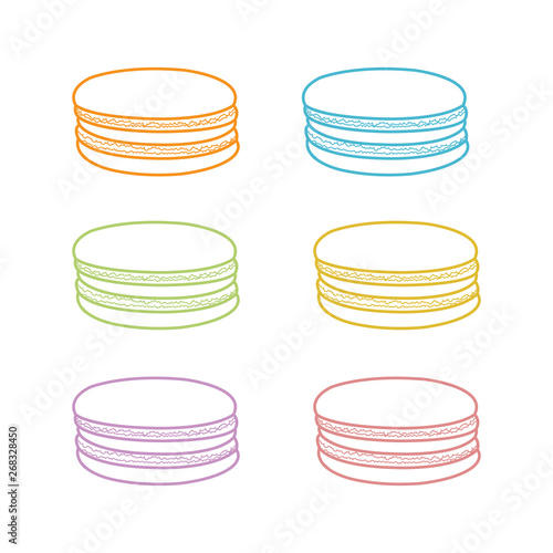 Macaron dessert icon vector