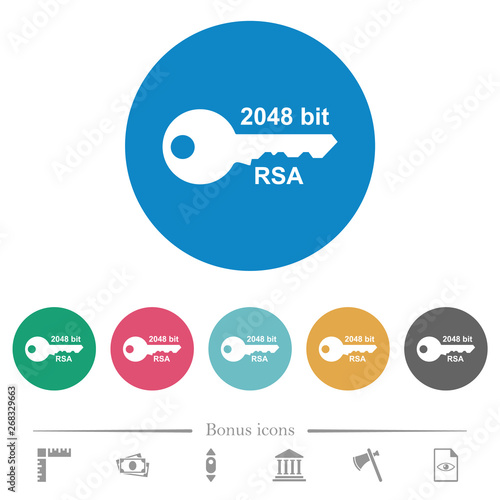 2048 bit rsa encryption flat round icons