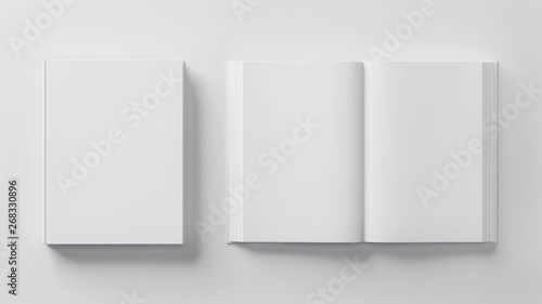 Blank book template for presentation. Two books. 3D rendering.