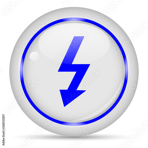 Free Download Electricity icon. White glossy round vector icon in eps 10. Editable modern design internet button on white background. - GFXLoad