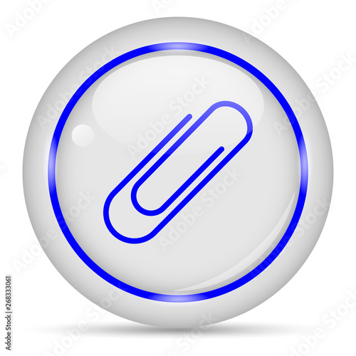 Free Download Paperclip icon. White glossy round vector icon in eps 10. Editable modern design internet button on white background. - GFXLoad