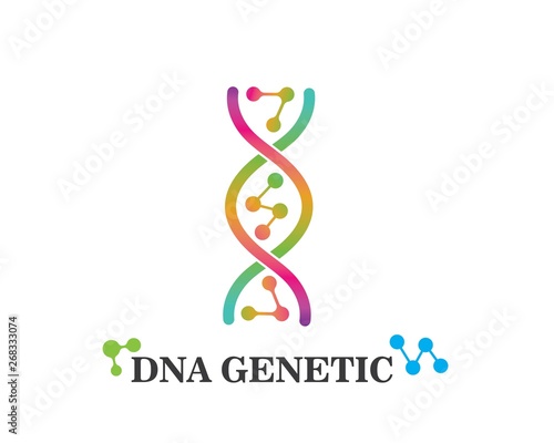 Dna genetic logo icon illustration