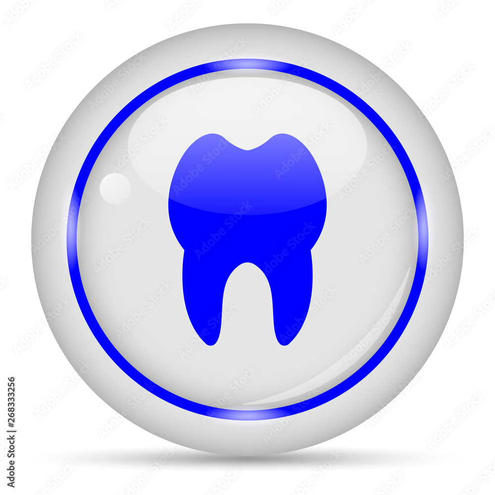 Tooth icon. White glossy round vector icon in eps 10. Editable modern design internet button on white background. Tooth icon. White glossy round vector icon in eps 10. Editable modern design internet button on white background.
