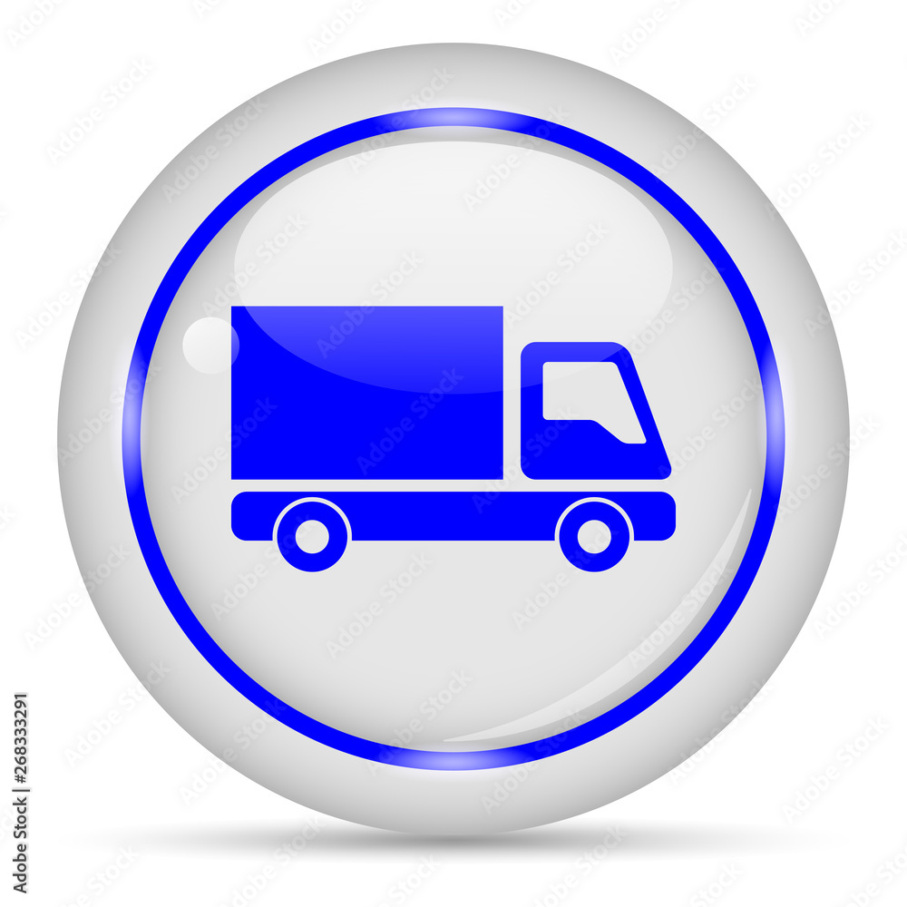 Transportation icon. White glossy round vector icon in eps 10. Editable modern design internet button on white background. Transportation icon. White glossy round vector icon in eps 10. Editable modern design internet button on white background.