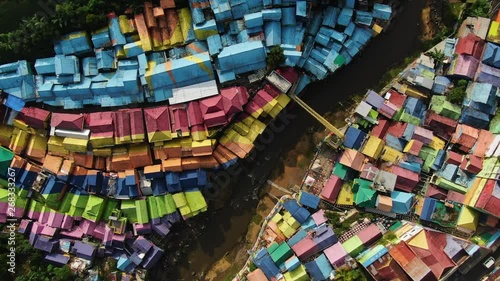 Scenic Aerial View of Colorful Village