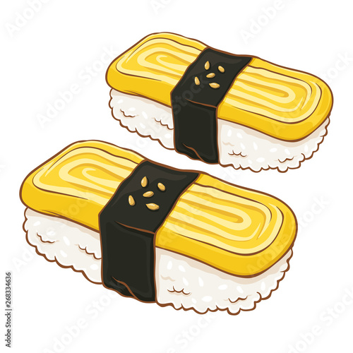 Sushi Egg Tamago Illustration