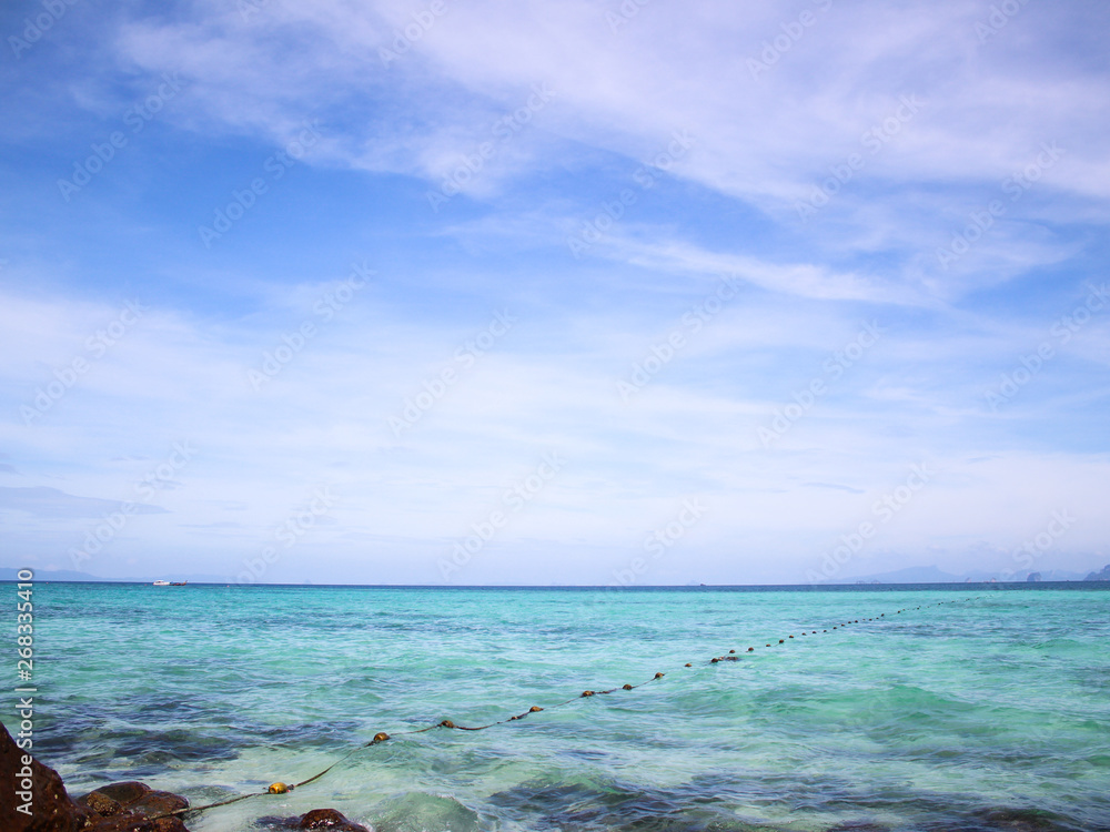 Tropical Andaman seascape - Thailand, sandy shore on Koh Phi Phi islands 