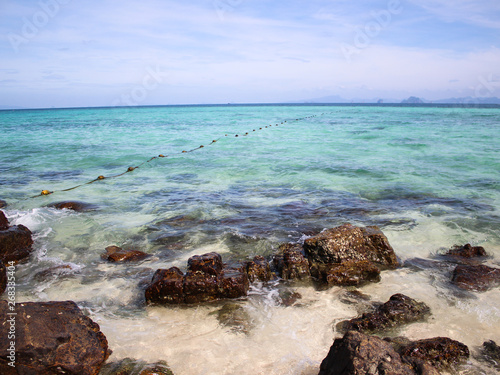 Tropical Andaman seascape - Thailand, sandy shore on Koh Phi Phi islands 