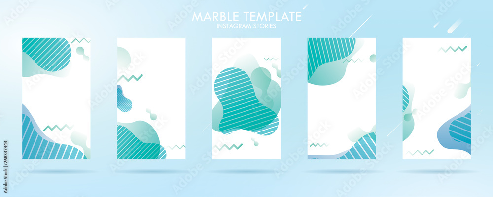 wave liquid template collection with gradient splashes for instagram story, can use for sale banner background, photo, summer sale , website, mobile app, poster, flyer, coupon, gift card - Vector