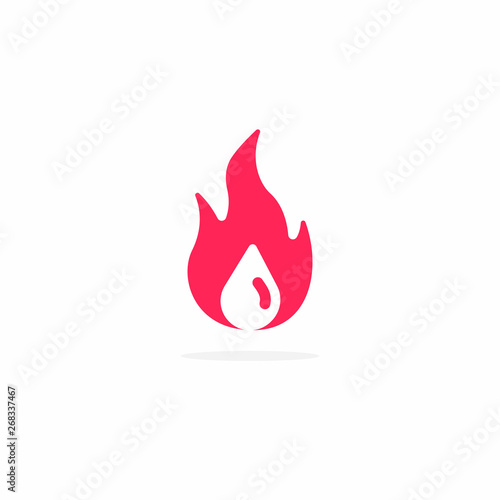 Vector Icon for Installing Plumbing Company Flame with Water