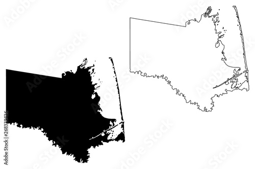 Cameron County, Texas (Counties in Texas, United States of America,USA, U.S., US) map vector illustration, scribble sketch Cameron map photo