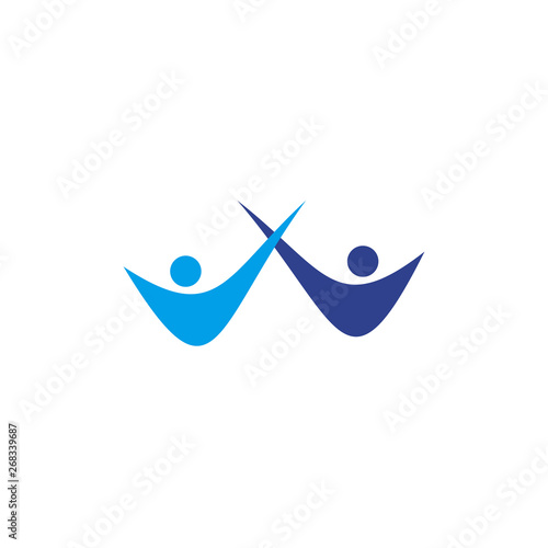 Community and adoption care logo design vector template
