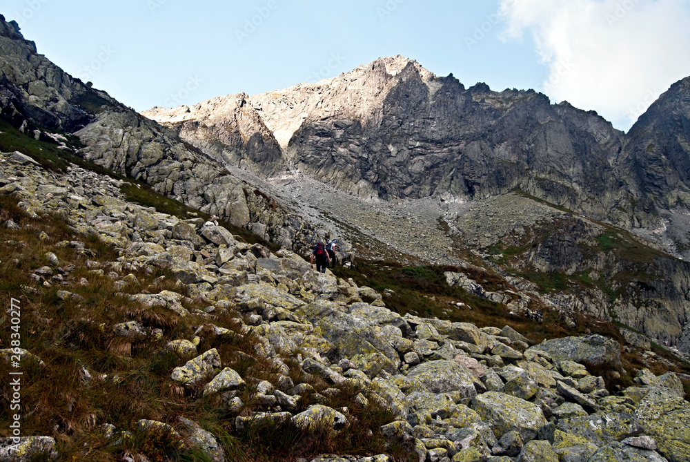 Mala Zmrzla dolina with peaks above in Vysoke Tatry mountains in Slovakia
