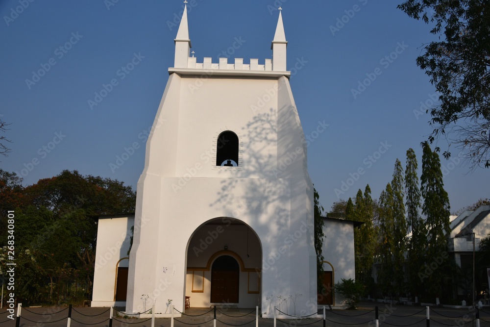 White church, Indore, Madhya Pradesh, India