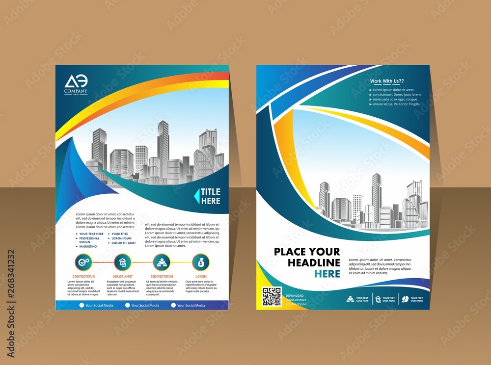 Poster brochure flyer design template vector, Leaflet cover presentation abstract geometric background, layout in A4 size Poster brochure flyer design template vector, Leaflet cover presentation abstract geometric background, layout in A4 size