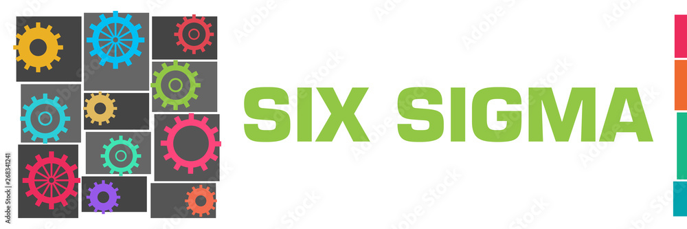 Six Sigma Dark Colorful Gears Grid Left Six Sigma Dark Colorful Gears Grid Left