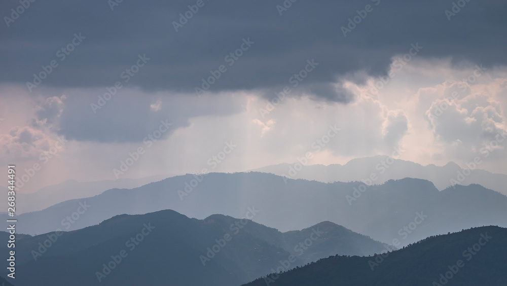 moody mountain in Kathmandhu nepal