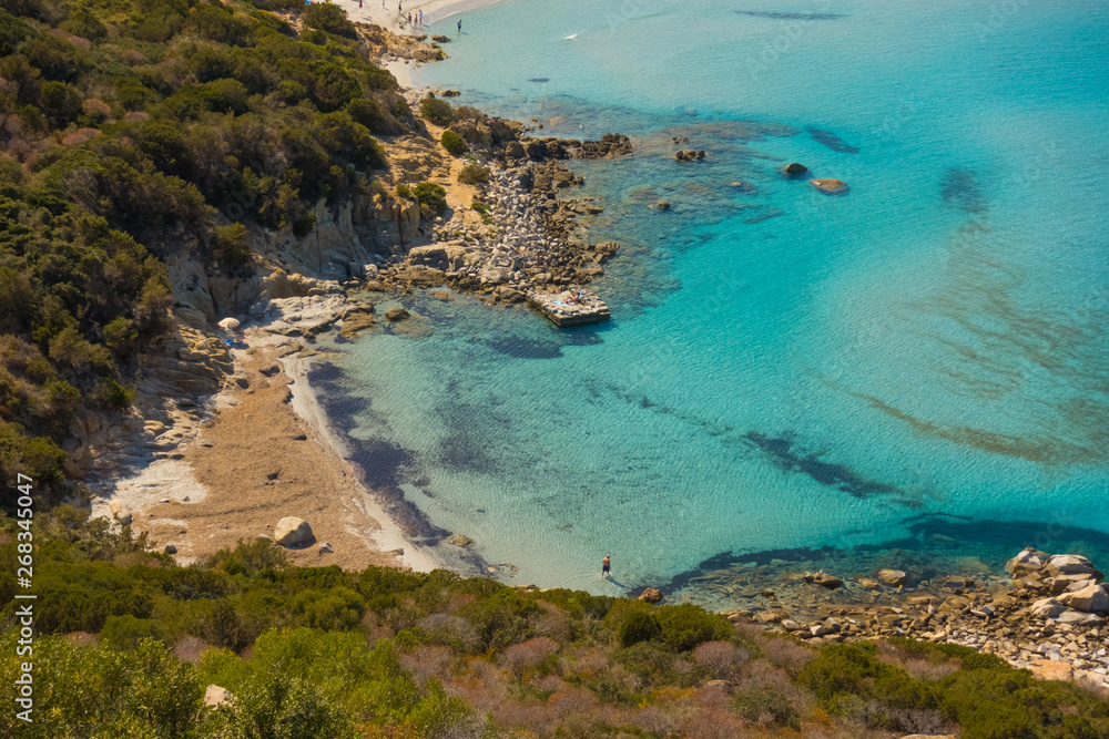 Wild Bay of Sardinia with Turquoise Sea
