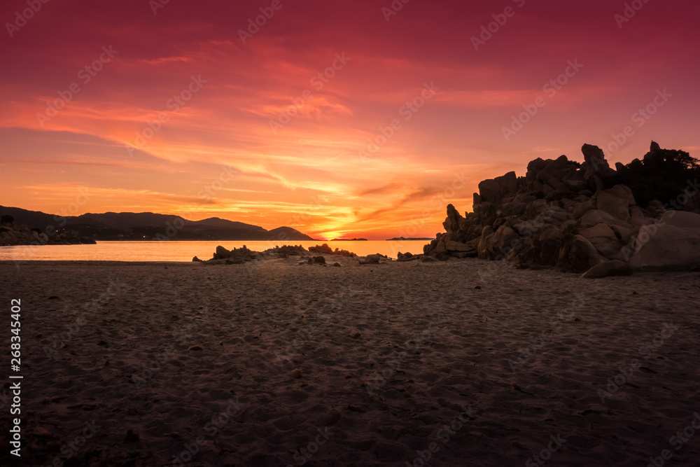 Beautiful Sunset from the Coast of Sardinia