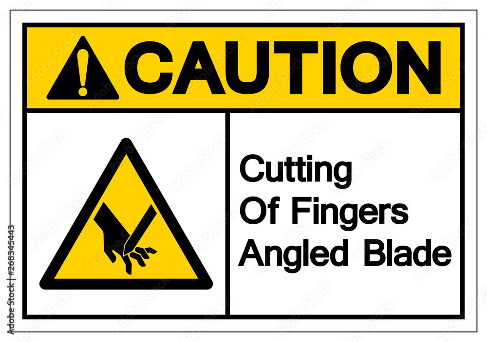 Caution Cutting Of Fingers Angled Blade Symbol Sign, Vector Illustration, Isolate On White Background Label .EPS10 Caution Cutting Of Fingers Angled Blade Symbol Sign, Vector Illustration, Isolate On White Background Label .EPS10