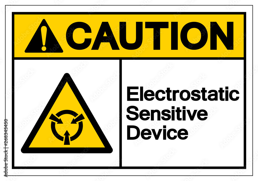Obraz premium Caution Electrostatic Sensitive Device (ESD) Symbol Sign, Vector Illustration, Isolate On White Background Label .EPS10