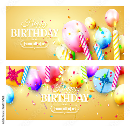 Happy birthday party headers or banners