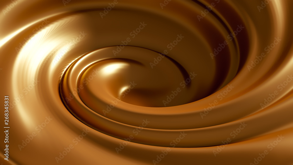 Spiral splash caramel. 3d illustration, 3d rendering. Spiral splash caramel. 3d illustration, 3d rendering.