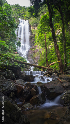 Fototapeta Naklejka Na Ścianę i Meble -  amazig Temurun Waterfall with tree in Langkawi Malaysia