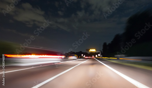 Car Trails on a Highway by Night