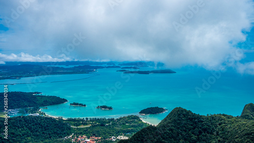 landscape wiev of the ocean in langkawi malaysia with clouds