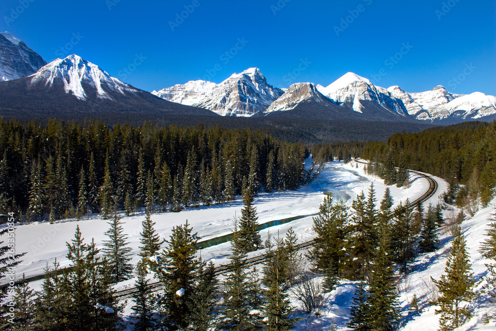 Train track through the mountains