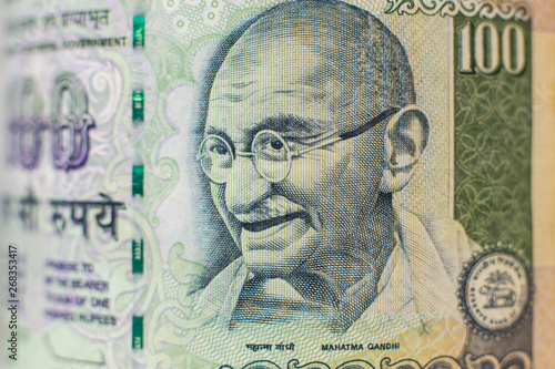 Portrait on indian money bill