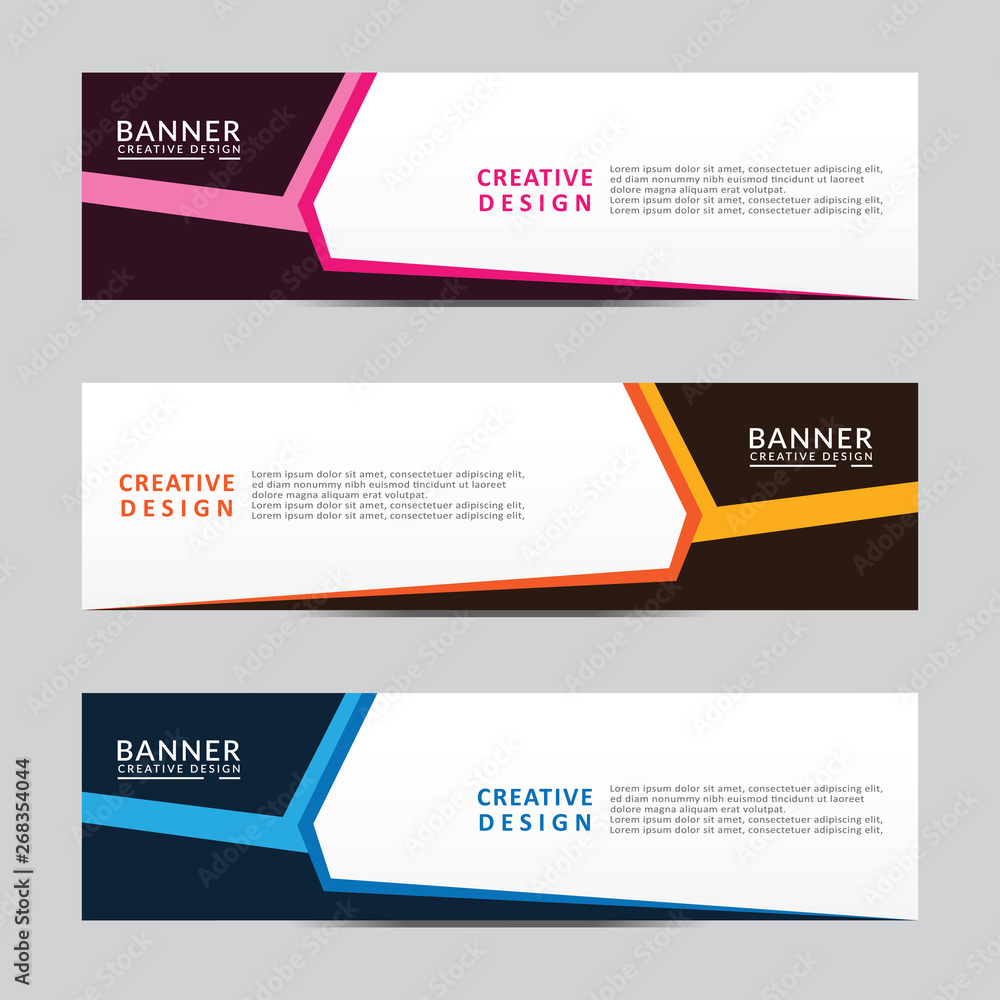 Vector abstract geometric design banner web template. Modern design. Vector illustration Vector abstract geometric design banner web template. Modern design. Vector illustration