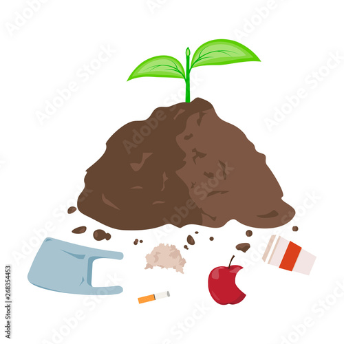 Littering Garbage. Pile of Waste. Soil Pollution.