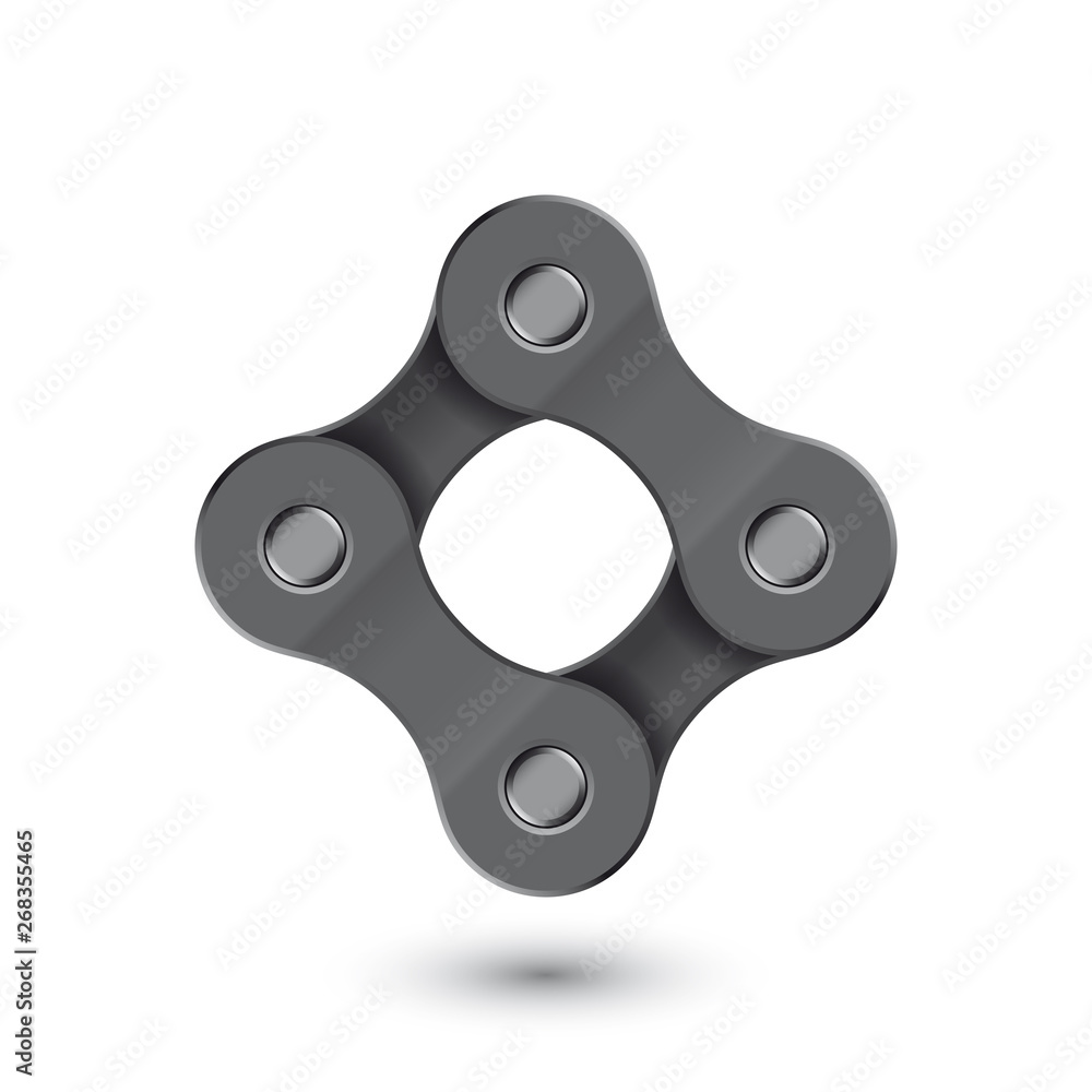 Vector realistic star created from bike chain. Isolated on white background. Vector realistic star created from bike chain. Isolated on white background.