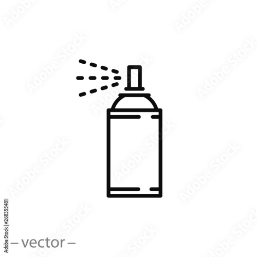 paint aerosol can icon, airbrush, spray paint line sign on white background - editable stroke vector illustration eps10 photo